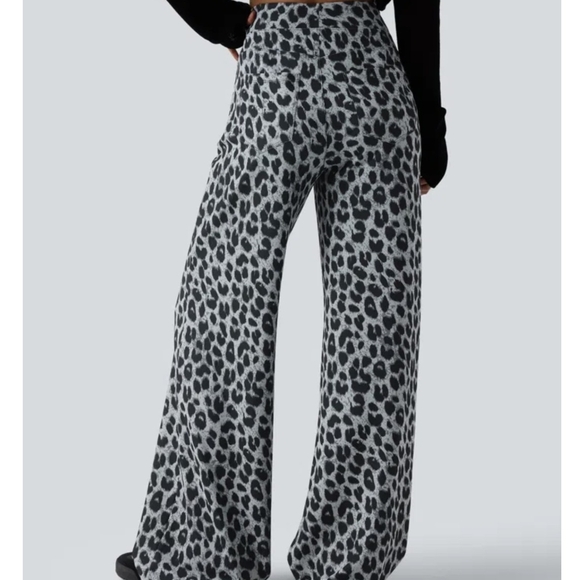 HALARA Gray Leopard Wide-Leg Pants - Picture 5 of 8